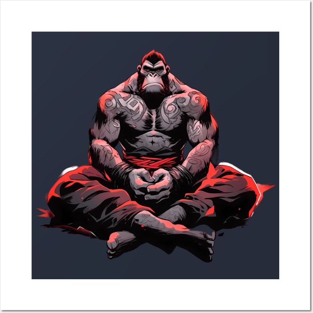 Meditation monkey kung fu master Wall Art by Brow Art